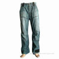 Men's Spring Summer Fashion Jeans with Knee-cutted and Mock Leather Patched